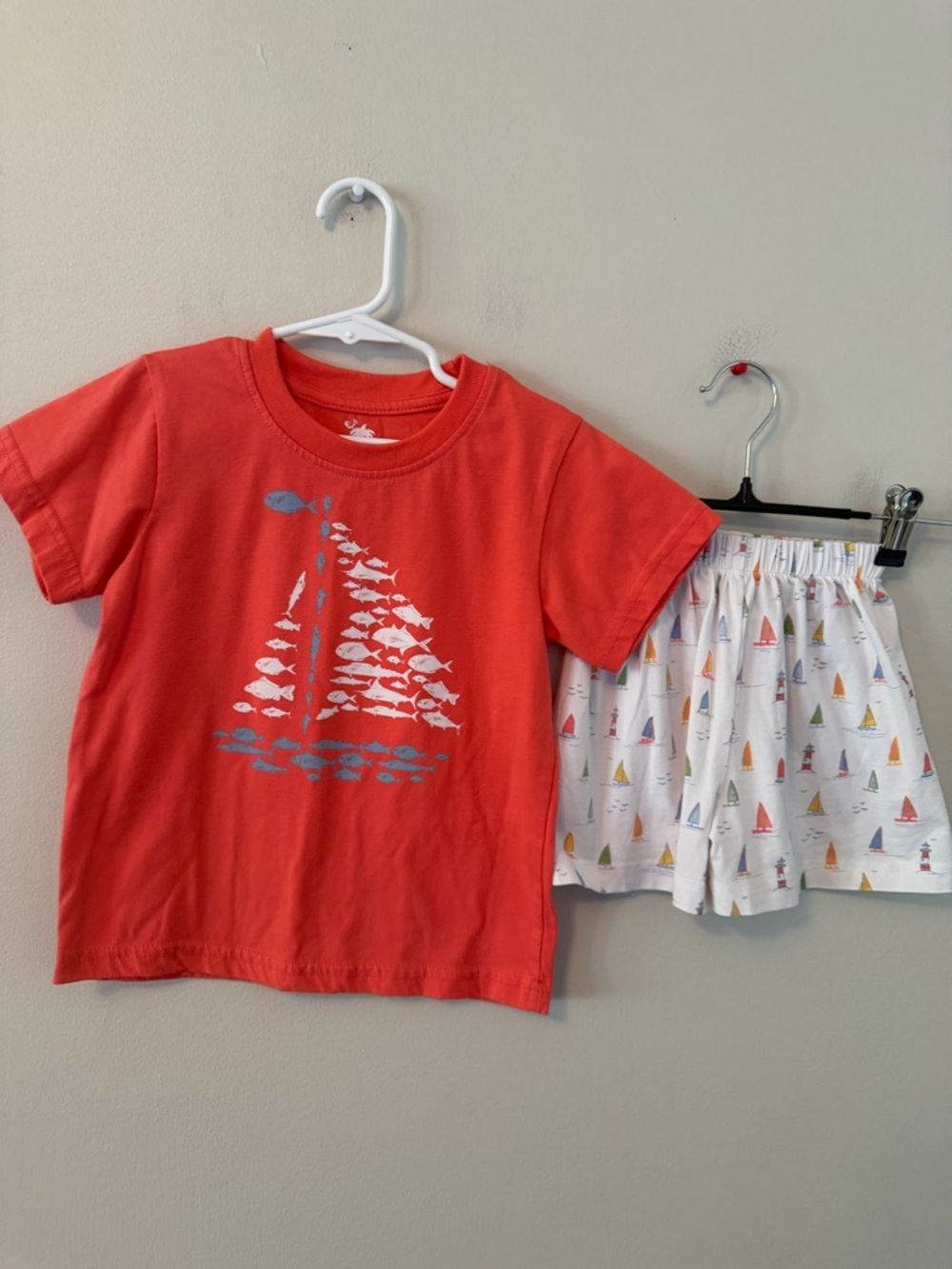 Shrimp & Grits Sailboat Shirt and Shorts
